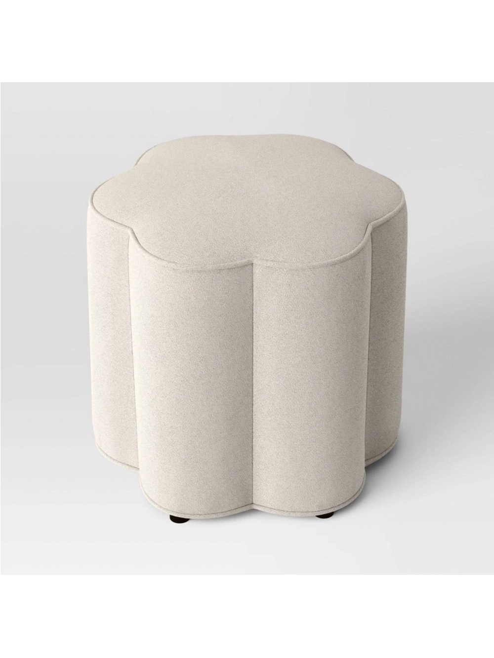 Scallop Upholstered Ottoman Cream - Room Essentials Target Threshold Scalloped